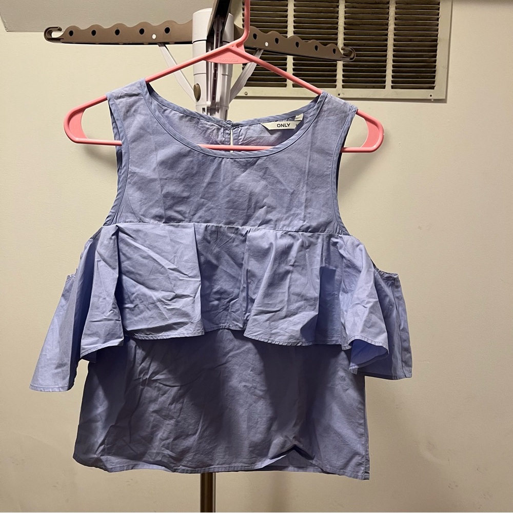 ONLY Light Blue Sleeveless Cold Shoulder Blouse size XS